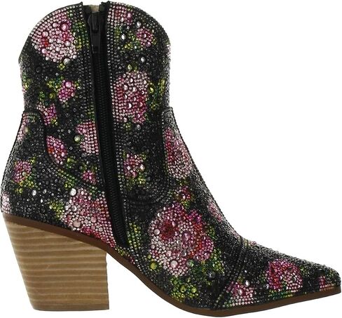 Betsey Johnson Women's Diva Western Boot, Pink Floral, 8.5 in Saudi Arabia