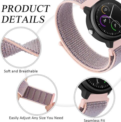 4 حزم نطاقات لـ Garmin Venu 3S / Venu 2S / Vivoactive 4S / Vivomove 3S / Forerunner 265s Watch Band ، حزام سريع للمعصم النايلون البديل النايلون لـ Garmin Forerunner 255s / 265s. in Kuwait