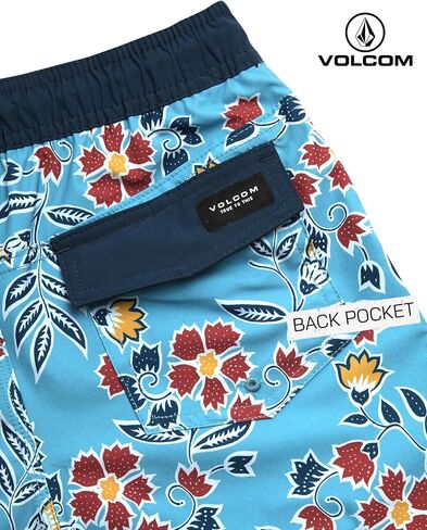 سروال سباحة للأولاد من Volcom - بدلة استحمام بعامل حماية من الأشعة فوق البنفسجية 50+ مع بطانة شبكية - بدلة سباحة قصيرة سريعة الجفاف (S-XL) in Saudi Arabia
