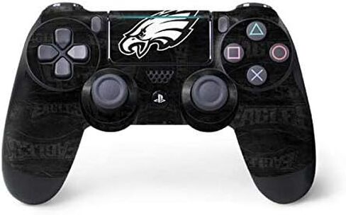 Skinit Mucal ألعاب البشرة متوافقة مع PS4 Pro/Slim Controller - NFL NFL Philadelphia Eagles Design بالأبيض والأسود in Saudi Arabia
