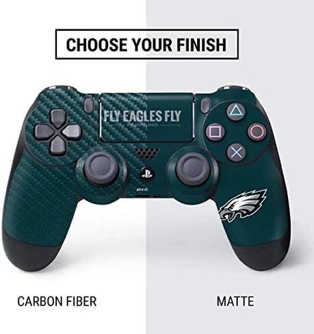 Skinit Mucal ألعاب البشرة متوافقة مع PS4 Pro/Slim Controller - NFL NFL Philadelphia Eagles Design بالأبيض والأسود in Saudi Arabia