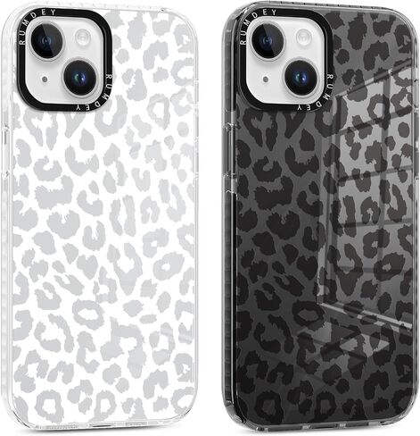 2 حزمة CHEETAH طباعة حالات Apple iPhone 13 / iPhone 14 CASE 6.1 بوصة ، واضحة Coquette Fashion Leopard أنماط للفتيات Funda مع حماية الصدمة السيليكون لينة TPU in Kuwait