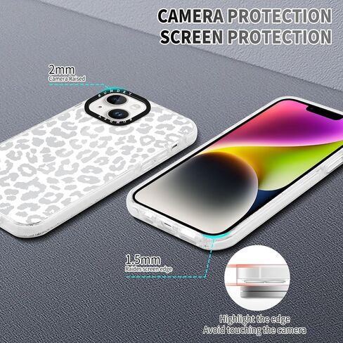 2 حزمة CHEETAH طباعة حالات Apple iPhone 13 / iPhone 14 CASE 6.1 بوصة ، واضحة Coquette Fashion Leopard أنماط للفتيات Funda مع حماية الصدمة السيليكون لينة TPU in Kuwait