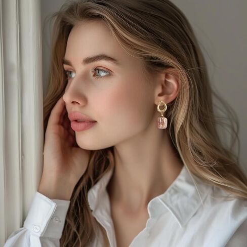 Baroque pearl earrings for Women girl cultured freshwater Pearl Stud hoop square statement earrings 14K Gold plated Drop Dangle Jewelry white earrings in Saudi Arabia