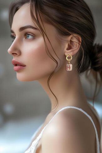 Baroque pearl earrings for Women girl cultured freshwater Pearl Stud hoop square statement earrings 14K Gold plated Drop Dangle Jewelry white earrings in Saudi Arabia