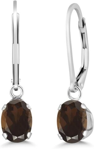 Gem Stone King 925 Sterling Silver Red Ruby Dangle Leverback Earrings For Women (2.04 Cttw, Gemstone July Birthstone, Oval 7X5MM) in Saudi Arabia