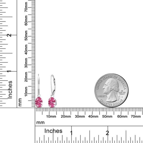 Gem Stone King 925 Sterling Silver Red Ruby Dangle Leverback Earrings For Women (2.04 Cttw, Gemstone July Birthstone, Oval 7X5MM) in Saudi Arabia