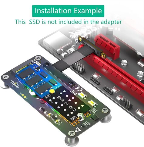 JMT M.2 NGFF M-Key to PCI- E 1X 4X Extension Cable Compatible with M.2 NVME SSD with Cooling Fan Automatic Discoloration LED (1X,10CM) in Kuwait