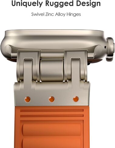 Rugged Titanium Color Metal Connectors Band Designed For iWatch Apple Watch Ultra2/Ultra 49mm Silicone Correa Para For Men in Saudi Arabia
