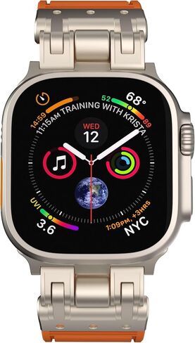 Rugged Titanium Color Metal Connectors Band Designed For iWatch Apple Watch Ultra2/Ultra 49mm Silicone Correa Para For Men in Saudi Arabia