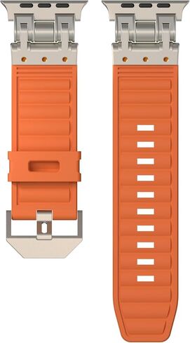 Rugged Titanium Color Metal Connectors Band Designed For iWatch Apple Watch Ultra2/Ultra 49mm Silicone Correa Para For Men in Saudi Arabia