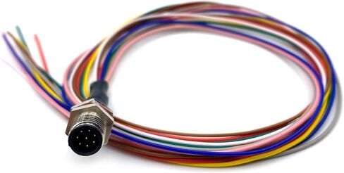 1.64ft M8 8 Pin A Code Male Connector Cable, IP67 Waterproof Back Mount Cable UnShielded Straight Aviation Socket Electrical Cable Sensor Receptacle (0.5Meter) in Kuwait