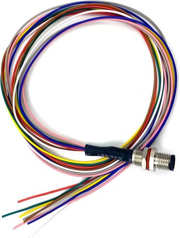 1.64ft M8 8 Pin A Code Male Connector Cable, IP67 Waterproof Back Mount Cable UnShielded Straight Aviation Socket Electrical Cable Sensor Receptacle (0.5Meter) in Kuwait