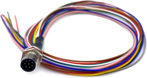1.64ft M8 8 Pin A Code Male Connector Cable, IP67 Waterproof Back Mount Cable UnShielded Straight Aviation Socket Electrical Cable Sensor Receptacle (0.5Meter) in Kuwait