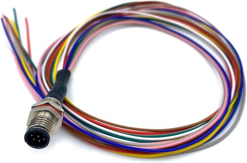 1.64ft M8 8 Pin A Code Male Connector Cable, IP67 Waterproof Back Mount Cable UnShielded Straight Aviation Socket Electrical Cable Sensor Receptacle (0.5Meter) in Kuwait