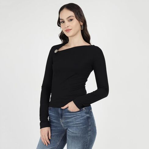GUESS Women's Long Sleeve FEBE Top in Saudi Arabia