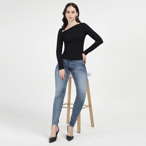 GUESS Women's Long Sleeve FEBE Top in Saudi Arabia