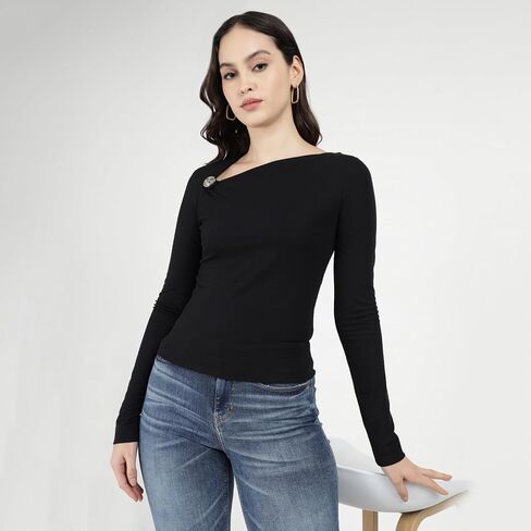GUESS Women's Long Sleeve FEBE Top in Saudi Arabia