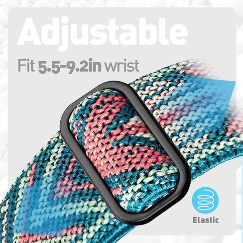 Lysandra 3 Pack Stretchy Nylon Watch Bands ، 22 مم تمتد من نايلون حزام بديل قابل للتعديل متوافق مع Fitpolo GTX12 ، Tozo S6/S5 ، Tensky GTX12/208BT ، AEAC IDW208 Plus Watch in Kuwait