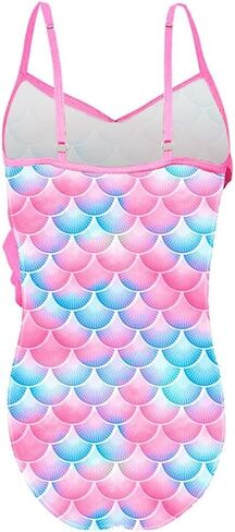 Dressy Daisy Toddler Little Girls Mermaid One Piece Ruffle Bathing Suit Swimsuit Swimwear Size 3T to 10 in Kuwait