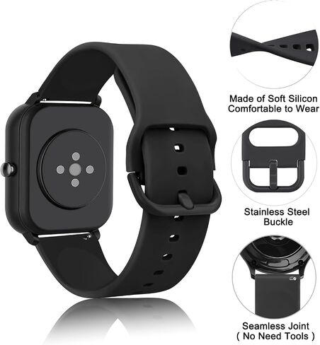 Meliya Compatible for ID208 Plus Smart Watch Bands, 22mm Silicone Bands for Fitpolo/Quican/Aeac/WMK/Tensky ID208 Plus 1.8'' Smart Watch in Saudi Arabia