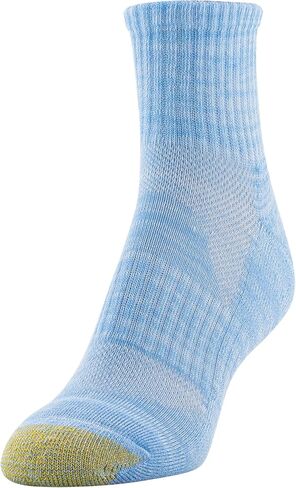 GOLDTOE Women's Half Cushion Sport Quarter Socks with Mesh, 6-Pairs, Aqua Assorted, Medium in Saudi Arabia