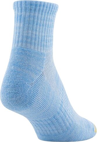 GOLDTOE Women's Half Cushion Sport Quarter Socks with Mesh, 6-Pairs, Aqua Assorted, Medium in Saudi Arabia