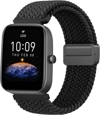 Meliya Braided Nylon Bands Compatible with Amazfit Active 2 1/GTR mini/GTS 2 2e 3 4/GTS 2 4 mini, 20mm Soft Elastic Replacement Watch Straps for Amazfit Bip 3/3 Pro/U/U Pro/S/S Lite in Saudi Arabia