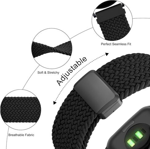 Meliya Braided Nylon Bands Compatible with Amazfit Active 2 1/GTR mini/GTS 2 2e 3 4/GTS 2 4 mini, 20mm Soft Elastic Replacement Watch Straps for Amazfit Bip 3/3 Pro/U/U Pro/S/S Lite in Saudi Arabia