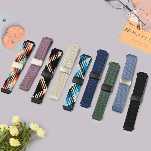 Meliya Braided Nylon Bands Compatible with Amazfit Active 2 1/GTR mini/GTS 2 2e 3 4/GTS 2 4 mini, 20mm Soft Elastic Replacement Watch Straps for Amazfit Bip 3/3 Pro/U/U Pro/S/S Lite in Saudi Arabia