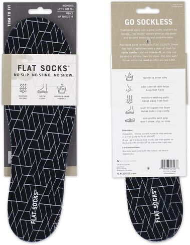 FLAT SOCKS Unisex No Show Socks, Sockless Liner, No Slipping, No Stinking, Dark Heather Grey, Large Women in Saudi Arabia