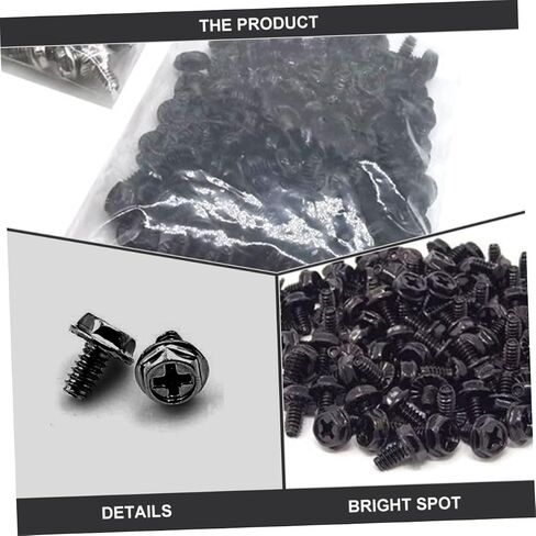 Angoily 100pcs Metal Mounting Screw Assortment Kit for Computer Cases Pci Supply Fasteners Easy to Install Screws Threaded Lightweight in Kuwait