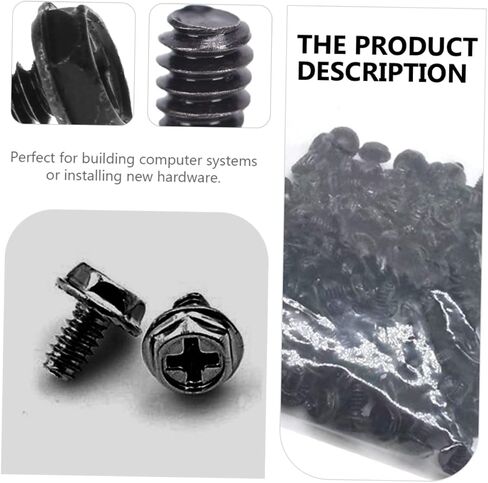 Angoily 100pcs Metal Mounting Screw Assortment Kit for Computer Cases Pci Supply Fasteners Easy to Install Screws Threaded Lightweight in Kuwait