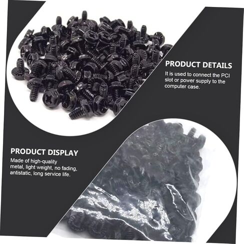 Angoily 100pcs Metal Mounting Screw Assortment Kit for Computer Cases Pci Supply Fasteners Easy to Install Screws Threaded Lightweight in Kuwait