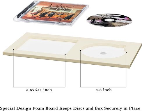 إطار عرض CD Eletecpro ، 13.3x6.6 إطار عرض القرص المضغوط لقرص الموسيقى والحالة على الطاولة ، إطار الألبوم الكلاسيكي مع حصيرة مزدوجة (4 ألوان) ، علبة شاشة CDS موقعة ، سوداء 4 حزمة in Kuwait