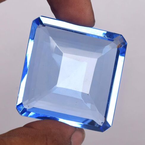 GEMHUB Blue Topaz Cushion Cut Loose Gemstone in Saudi Arabia