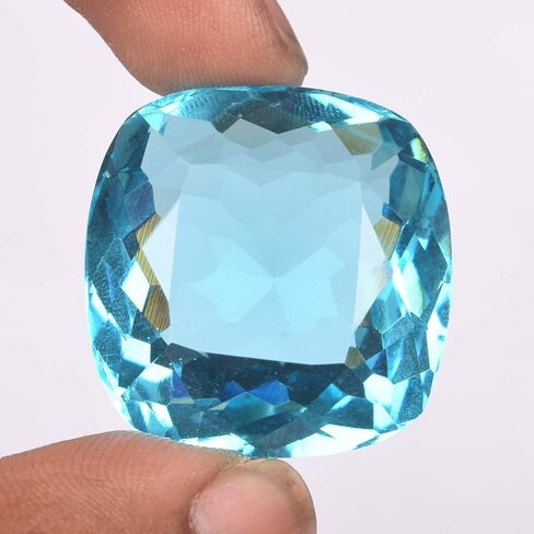 GEMHUB Blue Topaz Cushion Cut Loose Gemstone in Saudi Arabia