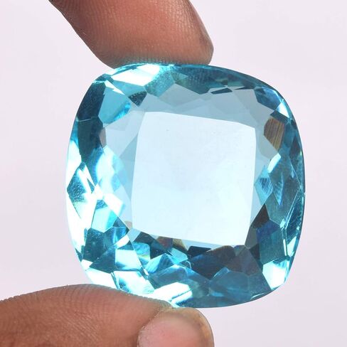 GEMHUB Blue Topaz Cushion Cut Loose Gemstone in Saudi Arabia