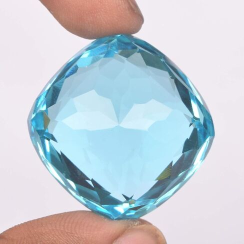 GEMHUB Blue Topaz Cushion Cut Loose Gemstone in Saudi Arabia