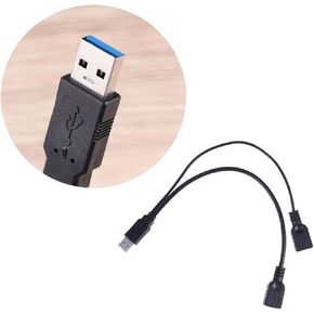 Micro USB Adapter Cable Double USB Ports Male to Female Hub for Fast Data Transfer Compatible with Keyboards Mice and Portable Electronics Durable Material