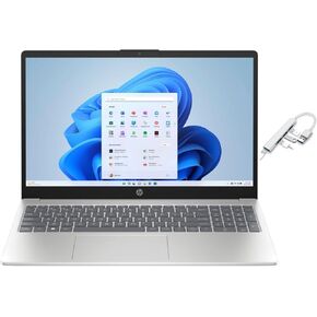 HP 15.6" FHD Laptop | AMD Ryzen 5 7520U（Beat i7-1255U | Integrated AMD Radeon Graphics | 16GB RAM DDR5 | 512GB SSD | Windows 11 Home | Bundle with USB 3.0 Hub