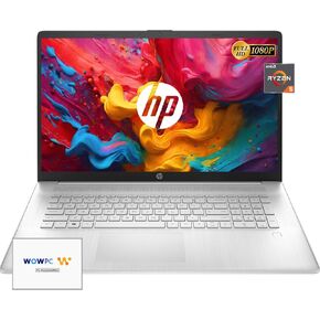 HP 2024 New 17 inch Laptop, AMD Ryzen 5 5500U 6-Cores Processor(Beat i7-1250U), 17" FHD (1080p) IPS Display, 32GB RAM, 1TB SSD, Fingerprint Reader, Windows 11 Pro, w/WOWPC Recovery USB (Renewed)