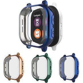 3 Pack Screen Protector Compatible for Gizmo Watch 2 Case for Kids, Ultra-Thin TPU Plated Overall Protective Case Cover Scratch Resistant Bumper Shell for Verizon Gizmo Watch 2