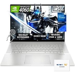 HP Envy الكمبيوتر المحمول | 16 "2K 120Hz شاشة اللمس | معالج Intel Core I7-13700H 14-Core | NVIDIA GEFORCE RTX 4060 | Backlit Keyboard | 64GB DDR5 RAM | 4TB (2TB+2TB) SSD | Windows 11 Pro