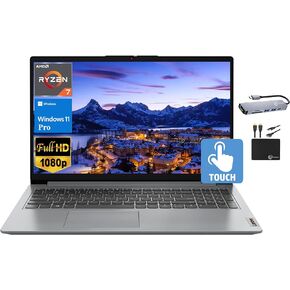 Lenovo IdeaPad 2024 Laptop, 15.6" FHD IPS Touchscreen, 8-Core AMD Ryzen 7 5700U (Beat i7-1180G7), 16GB RAM, 1TB SSD, Radeon Graphics, Webcam,WiFi 6, Long Battery, Win 11 Pro+MarxsolAccessory