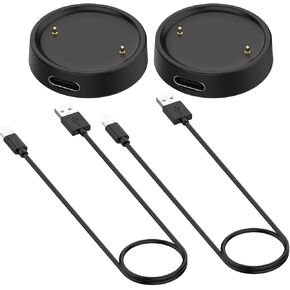 2 Pack Charger Dock Compatible with Amazfit Bip 6 Smartwatch Accessories Type C Chagring Cable 3.3FT