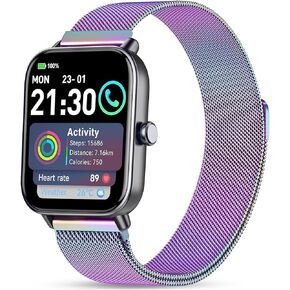 Harikiri Magnetic Straps Compatible with Fitpolo smart watch IDW13/IDW16/IDW19,22mm Metal Band for Woneligo W13,Veryfit IDW19,TOOBUR IDW26/IDW20/IDW16,FITVII HM57/HM78/H56,RUIMEN D1/H1 for Smartwatch