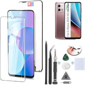 Ywlrong for Motorola Moto G stylus 2023 4G استبدال الشاشة لـ Moto G Stylus 2023 4G XT2317 عرض مجموعة أرقام شاشة اللمس بديلًا بالأدوات (أسود (أسود