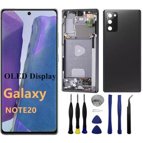 OLED for Samsung Galaxy Note20 5G N80F N981U S981U LCD DISTRATION TOUCH SCREED DIGITIZER ANDRELSBLY NOTE20 SCREEM PRESSITION POFERTER+S-PEN (مع إطار ذهبي+غلاف خلفي+أدوات)