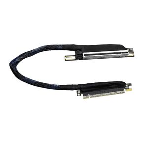 JMT PCIE 5.0 X16 Card Card Card Cable 270 Degats 64GBS Gen5 Mesh Mesh Harness Riser for AI Server Graphics Adapter GPU Adapter 16AD5 (تركه يسارًا في 50 سم)
